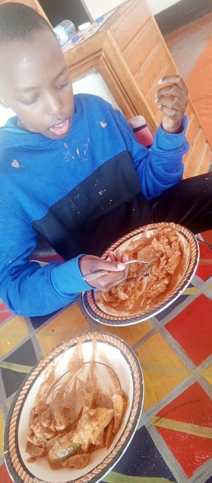 Children learning table setting